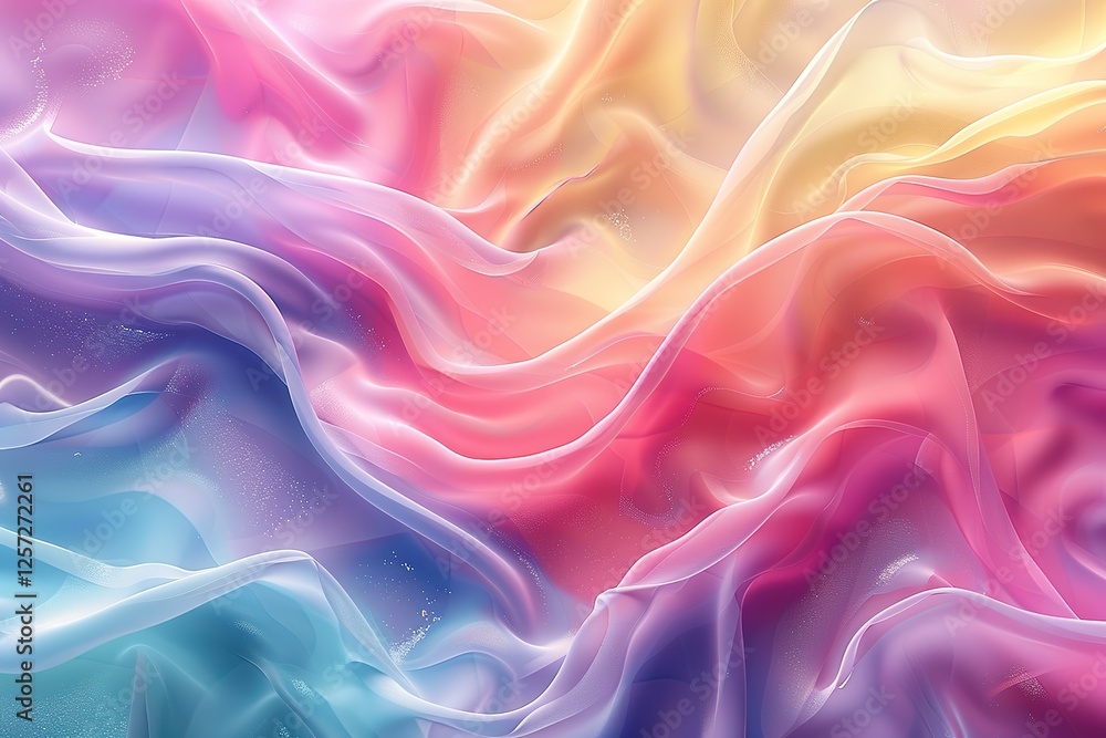 Obraz premium Virtual Abstract Colorful Gradient Liquid Gel Curves Wavy Background