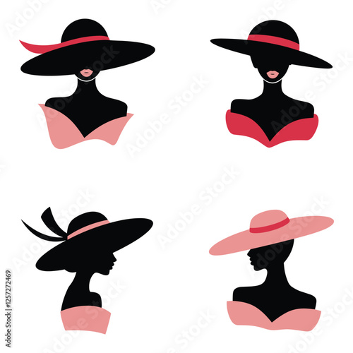 Elegant Women in Hats: Silhouettes of Fashion Icons