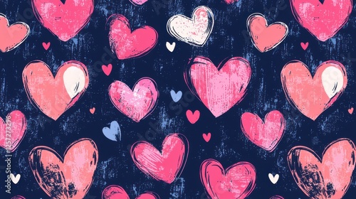 Wallpaper Mural Vibrant heart patterns celebrating love textile design colorful background creative studio artistic expression Torontodigital.ca