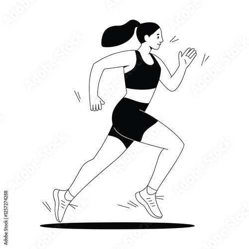 Active Woman Running in Sporty Attire