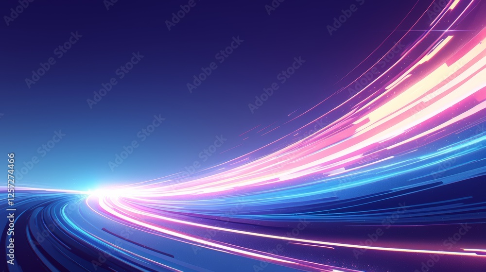 Abstract light trails background. Featuring dynamic light trails and vibrant colors. Emphasizing motion and energy. Ideal for creative and tech themes.