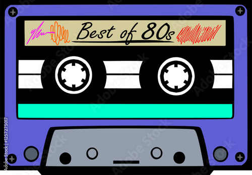 Vektor Retro Musik Kassette - Playlist - 80s Party