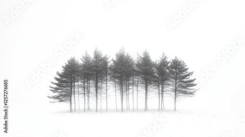 Wallpaper Mural Bare trees stand softly amidst a snow covered landscape Torontodigital.ca