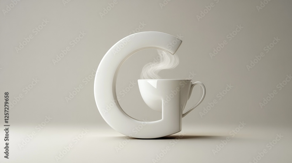 A clean, modern G where steam subtly rises from the top curve, resembling the warmth of freshly brewed coffee A clean, modern G where steam subtly rises from the top curve, resembling the warmth of freshly brewed coffee