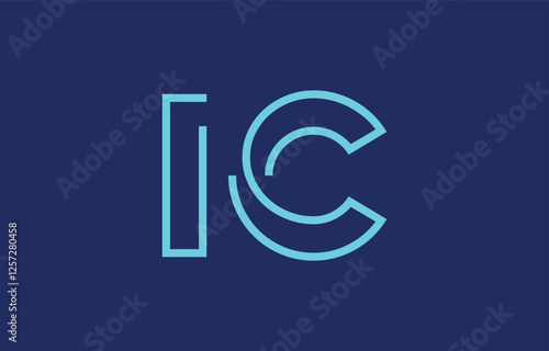 Illustration of creative typography featuring stylized letters I and C with a minimal blue color theme, suitable for branding and graphic design inspiration.