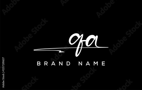 QA letter beauty handwriting vector logo.