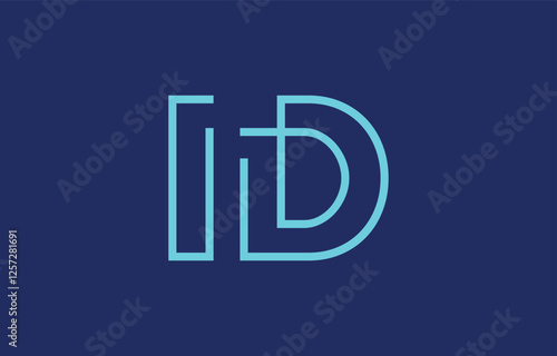 Free Download Illustration of creative typography featuring stylized letters I and D with a minimal blue color theme, suitable for branding and graphic design inspiration. - GFXLoad