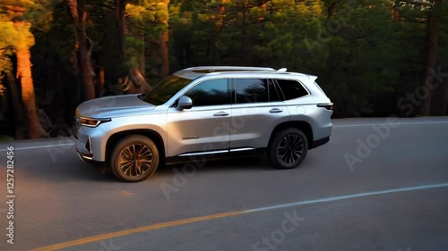 Car Driving Through Forest