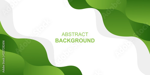 Green and white abstract background with fluid wave shapes. Modern dynamic wallpaper. Template banner background for sales, business, ads, events, web, pages, and others