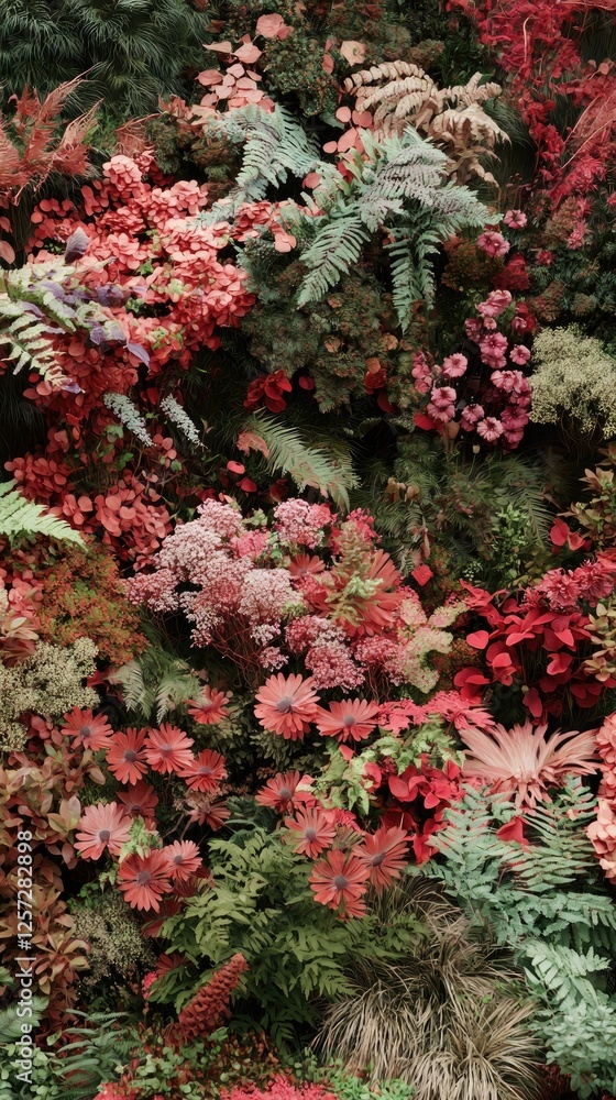 Lush red floral wall, botanical garden backdrop, wedding decor Lush red floral wall, botanical garden backdrop, wedding decor