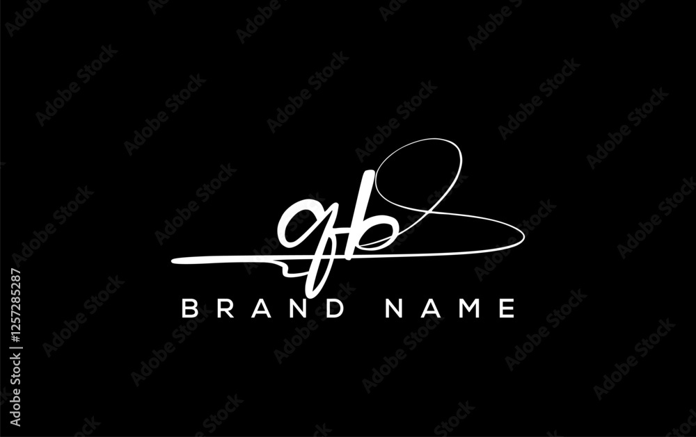 QB letter beauty handwriting vector logo. QB letter beauty handwriting vector logo.