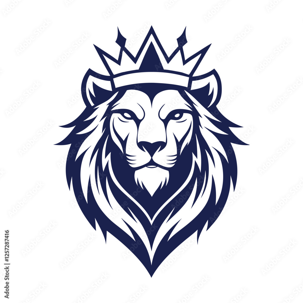 Fototapeta premium A king lion head mascot vector Illustration