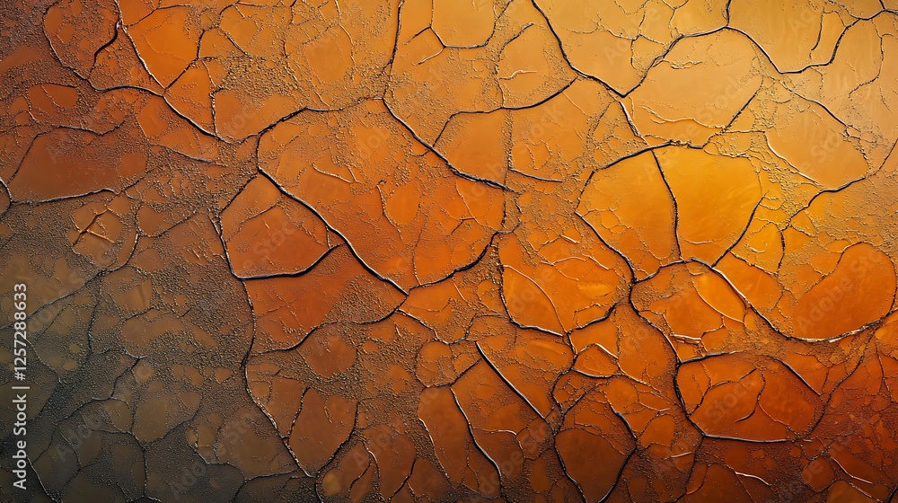 Cracked Earth Texture: A Digital Painting of Autumnal Hues AI Generated