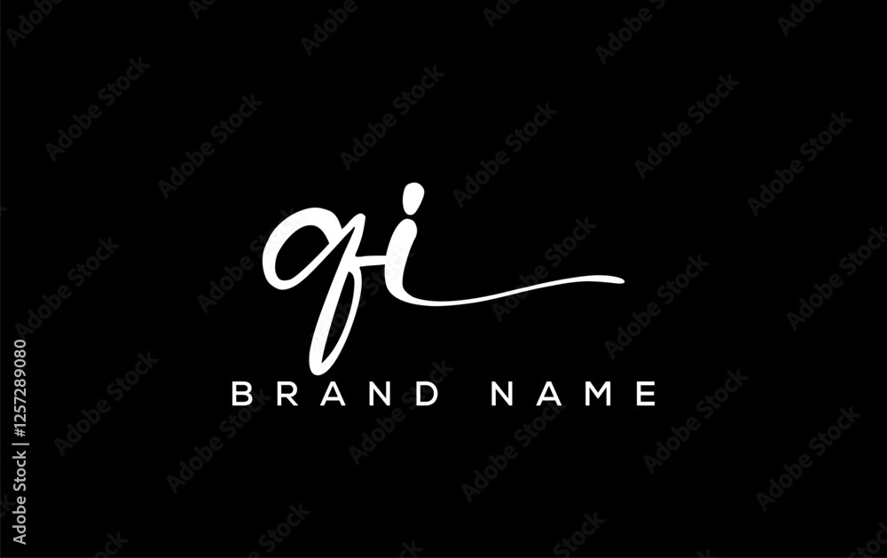 QI letter beauty handwriting vector logo. QI letter beauty handwriting vector logo.