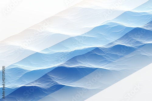 Wallpaper Mural Abstract ocean wave background with fluid waves and gradient blues. Emphasizing calmness and serenity, ideal for coastal themes and relaxation visuals. Torontodigital.ca