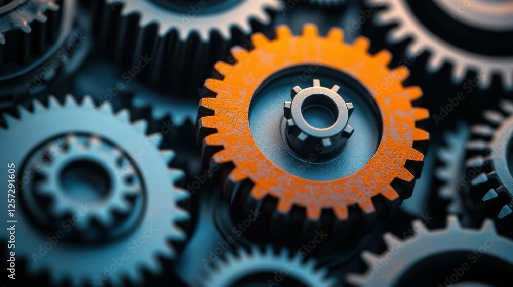 Close up image of a gear wheel showing detailed teeth and metal texture for mechanical components Close up image of a gear wheel showing detailed teeth and metal texture for mechanical components