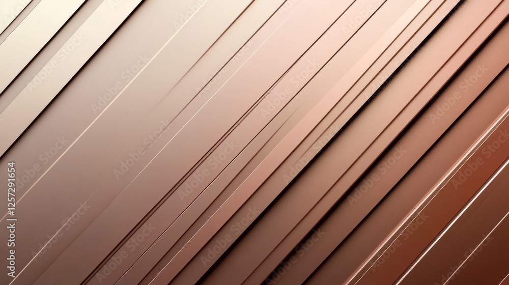 Obraz premium Abstract diagonal arrangement of three dimensional stripes in brown tones