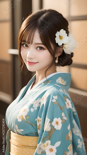 着物を着た若い女性