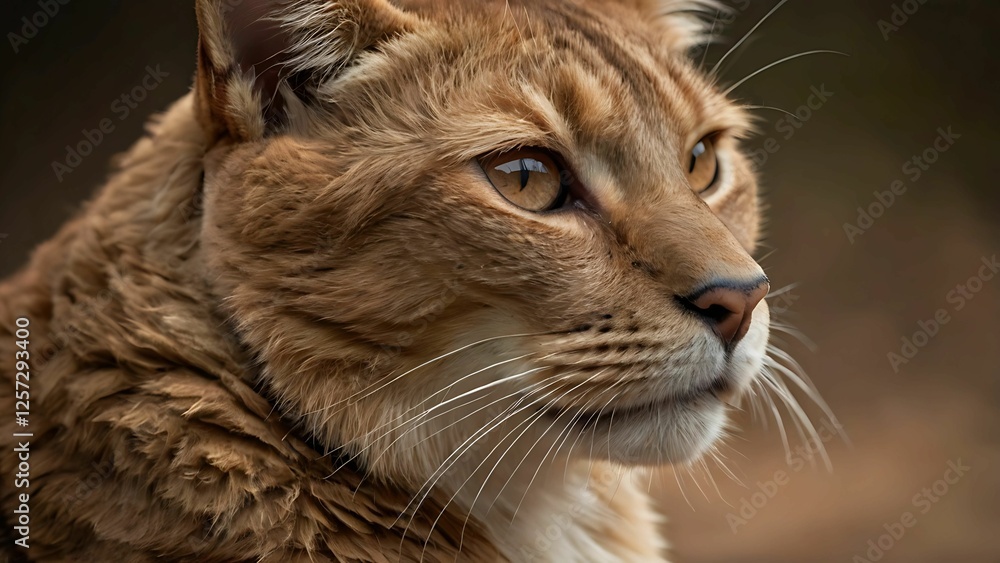 Majestic Hybrid Feline with Golden Brown Fur in Natural Light