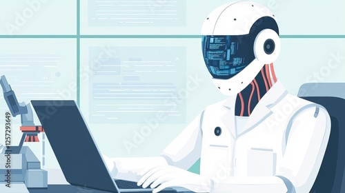 Wallpaper Mural Advanced quantum coder crafting AI-driven website front-ends in a futuristic lab Torontodigital.ca