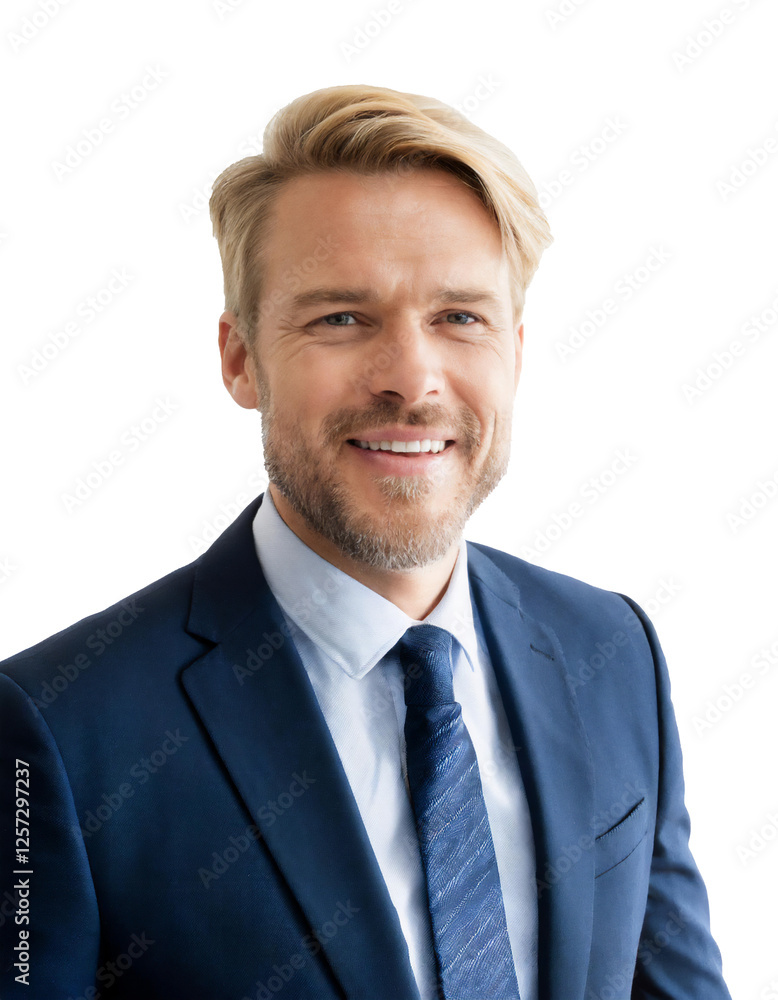 Portrait of only one Man. White Background. Portrait of only one Man. White Background.