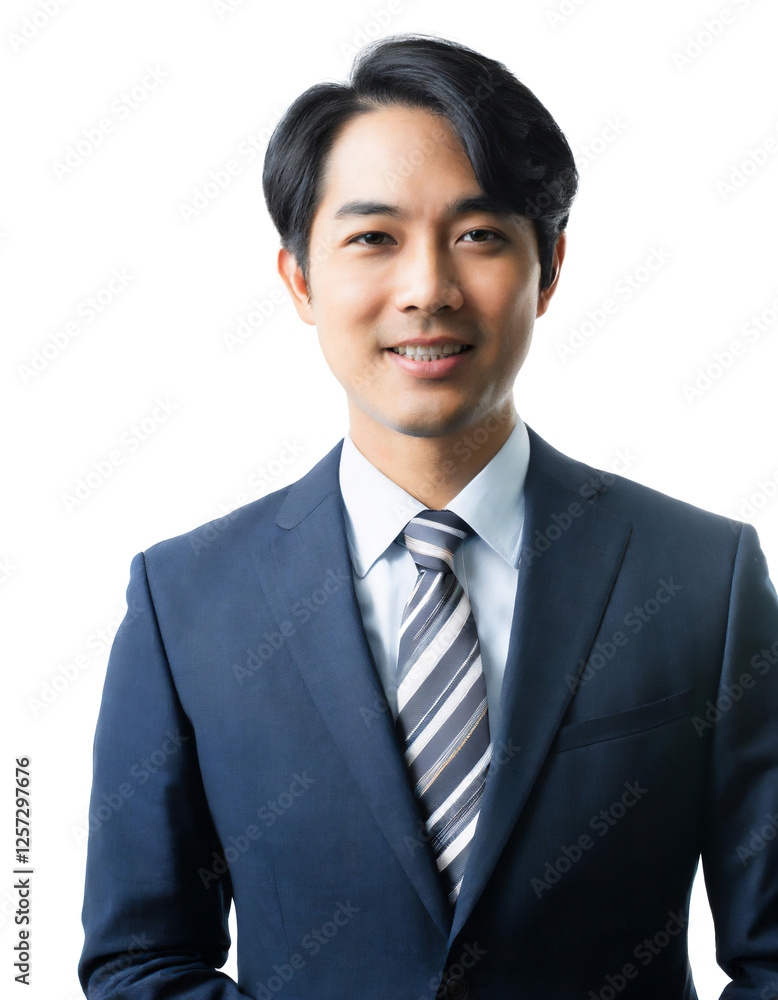 Portrait of only one Man. White Background. Portrait of only one Man. White Background.