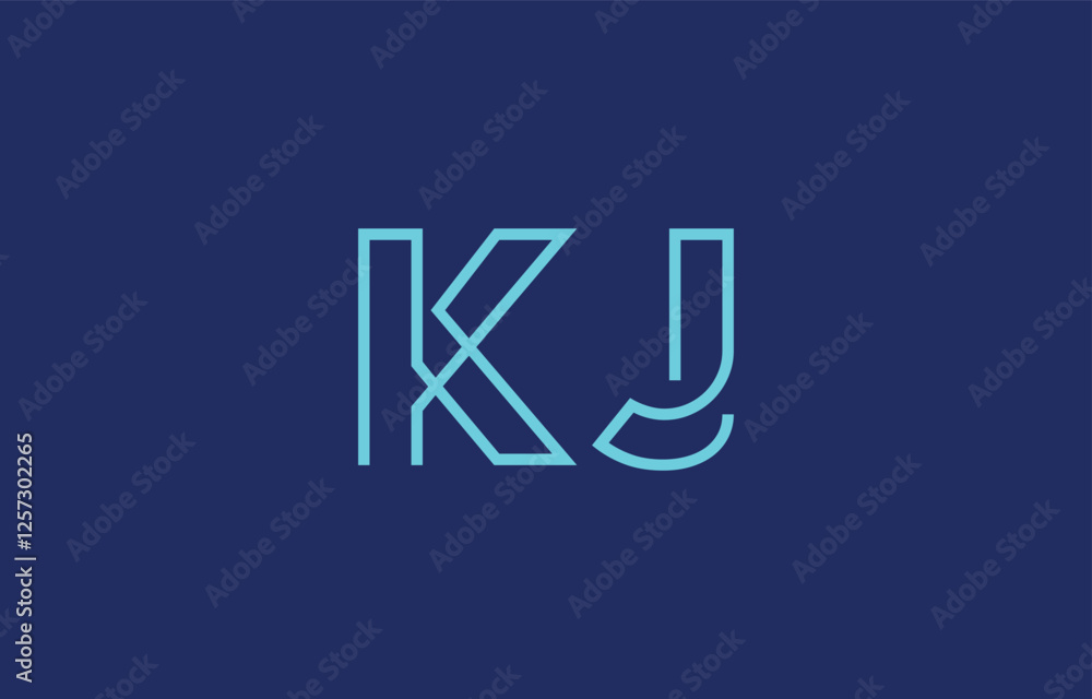 Illustration of creative typography featuring stylized letters K and J with a minimal blue color theme, suitable for branding and graphic design inspiration. Illustration of creative typography featuring stylized letters K and J with a minimal blue color theme, suitable for branding and graphic design inspiration.