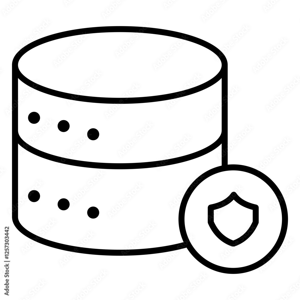 Simple Cybersecurity Outline Icon – Data Protection and Digital Security Symbols Simple Cybersecurity Outline Icon – Data Protection and Digital Security Symbols