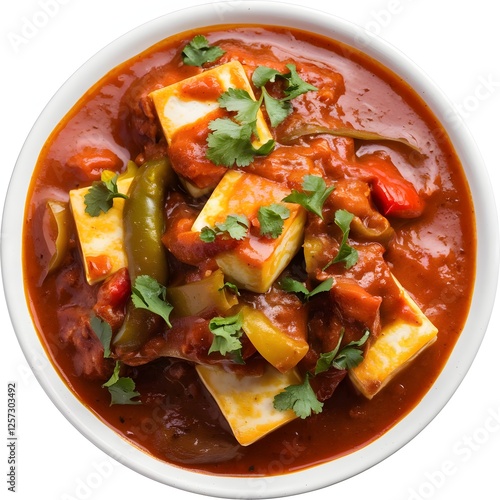 Indian curry meal with paneer and butter masala