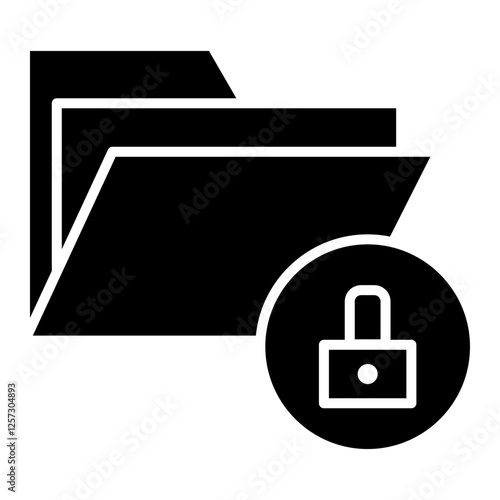 Simple Cybersecurity Glyph Icon – Secure Network Protection Symbol