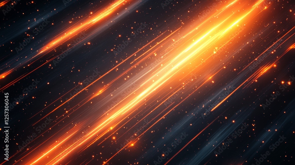 Fototapeta premium Abstract streaks of light moving diagonally across a dark canvas
