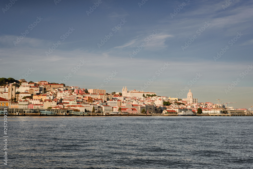 Panoramic View of Lisbon’s Historic Hillside and Waterfront Panoramic View of Lisbon’s Historic Hillside and Waterfront