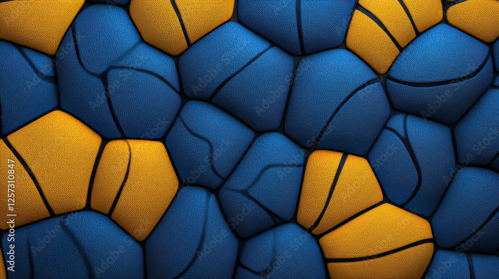 Fototapeta premium Abstract blue gold pebble stone texture