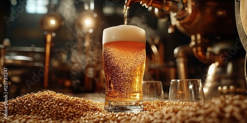 Golden Beer: Brewing Process, From Grain to Glass, Expertly Crafted photo