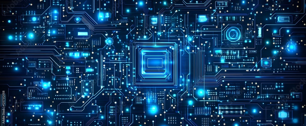 Circuit board technology, glowing network Circuit board technology, glowing network