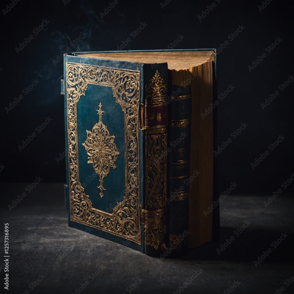 Fototapeta premium A mysterious book that glows when opened, revealing hidden secrets.