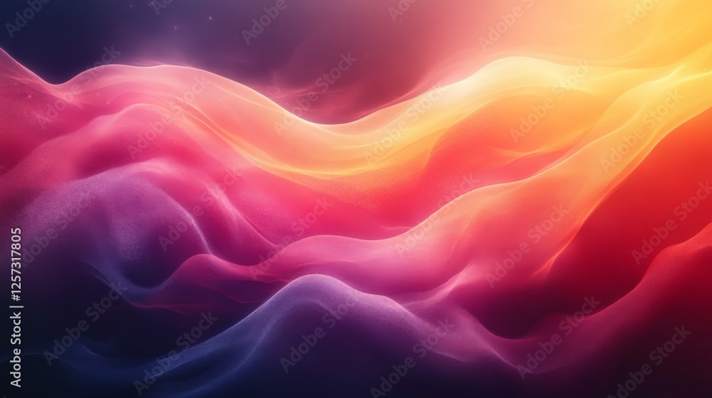 Obraz premium Abstract flowing waves with pink purple orange and yellow colors