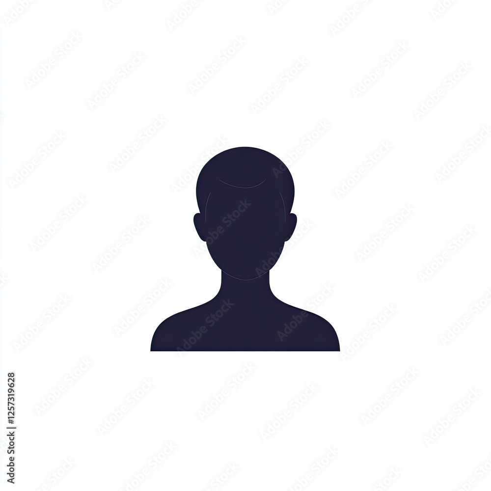 Silhouette of a person's head, profile view, blank, digital graphic Silhouette of a person's head, profile view, blank, digital graphic