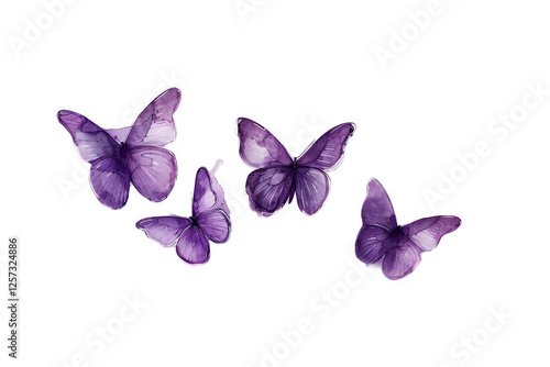 Elegant Purple Butterflies in Flight