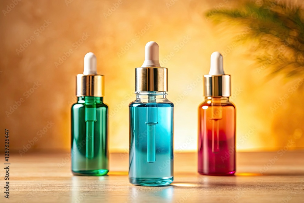 Beige Background Cosmetic Bottles Pipette Photography - Candid Product Shot Beige Background Cosmetic Bottles Pipette Photography - Candid Product Shot