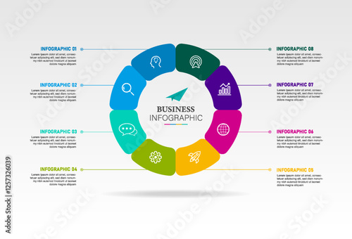 infographic circle templates icons with 8 options