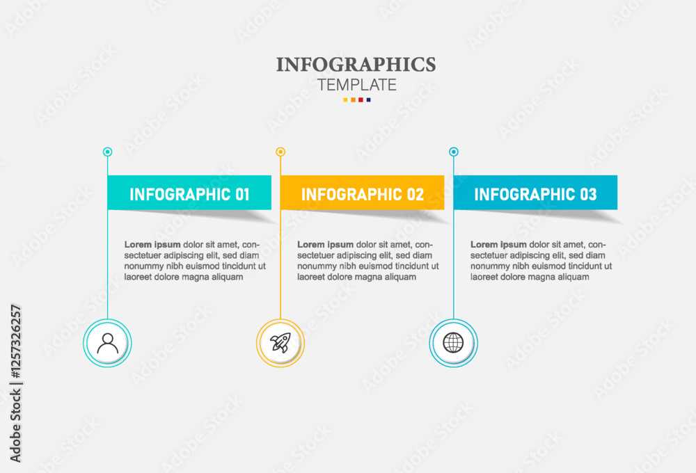 Fototapeta premium Infographics design vector and business icons with 3 options.