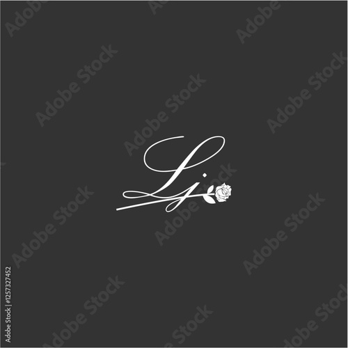 Initial LJ art illustration flower design creative photo