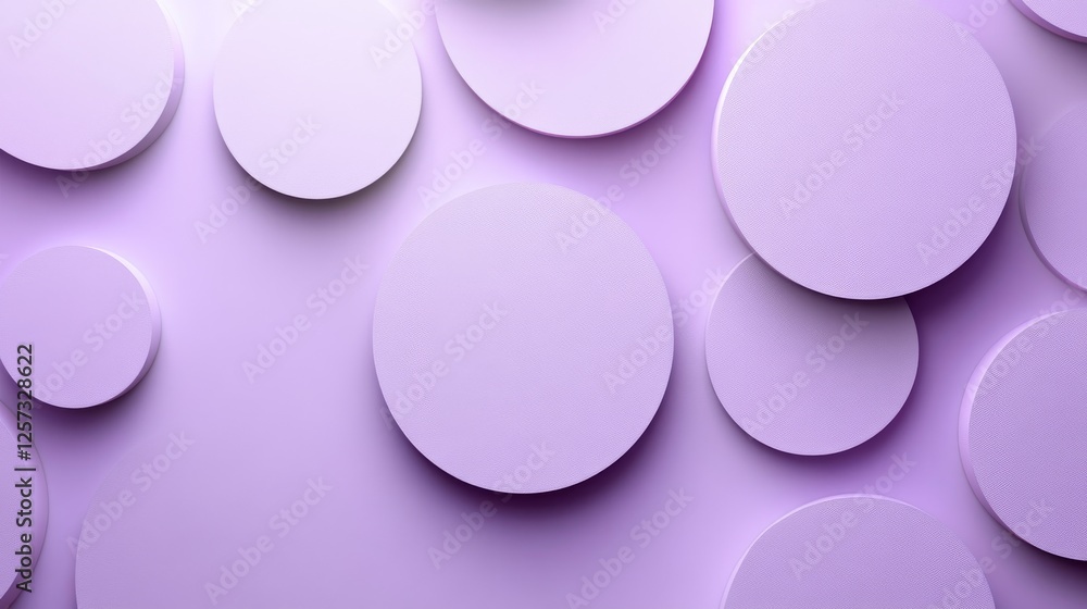 Obraz premium Pale purple circles form a geometric pattern on plain background