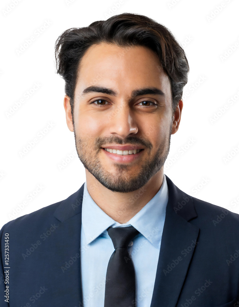 Portrait of only one Man. White Background. Portrait of only one Man. White Background.