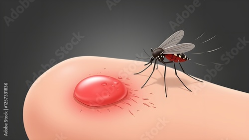 Hazards of blood-sucking mosquitoes photo