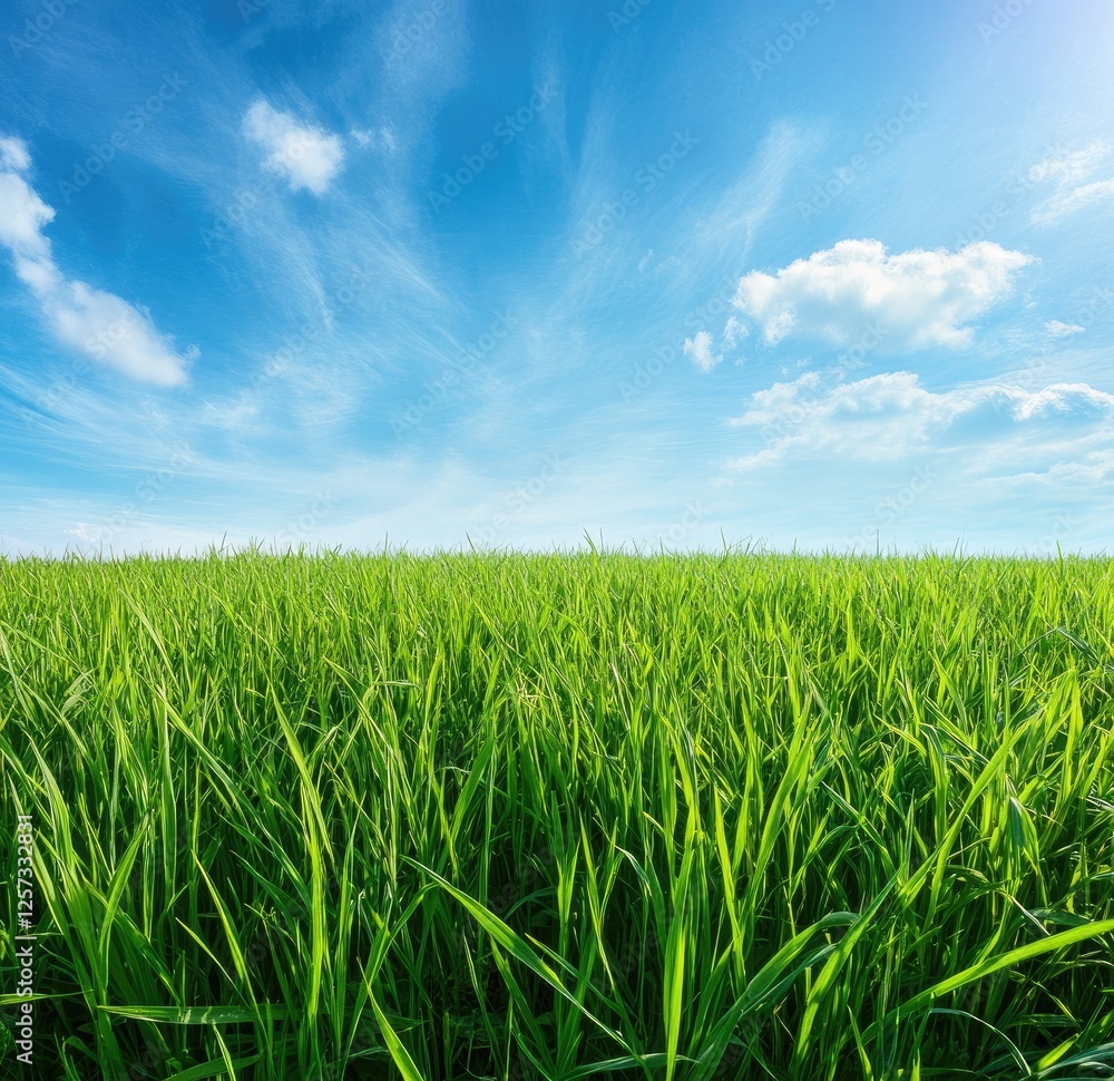 Lush green field under vibrant blue sky (1) Lush green field under vibrant blue sky (1)