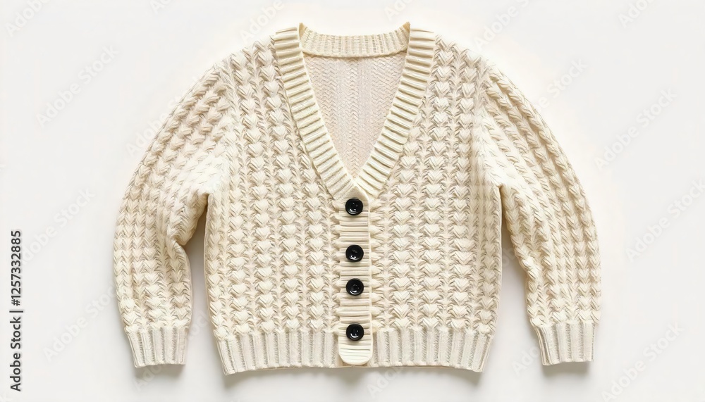 Cream Knitted Cardigan Sweater Textured V Neck Button Down Women s Fashion Apparel Cream Knitted Cardigan Sweater Textured V Neck Button Down Women s Fashion Apparel