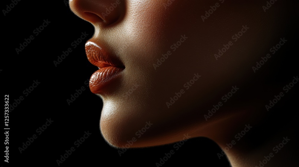 Young pretty girl with naturarl makeup on beige background. Skin care concept Young pretty girl with naturarl makeup on beige background. Skin care concept