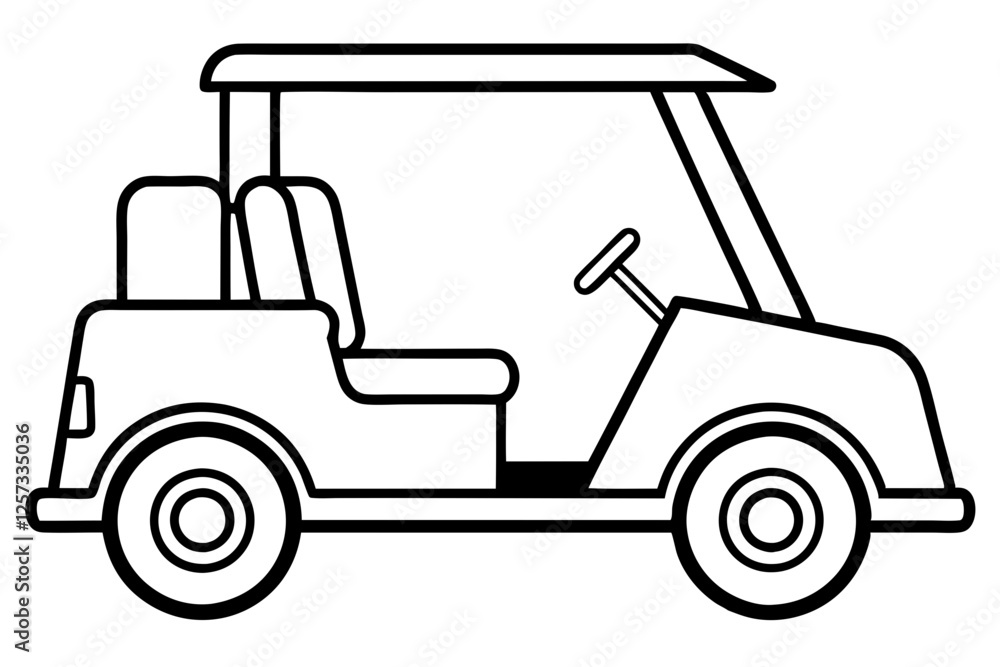 Simple Golf Cart Outline Art Simple Golf Cart Outline Art